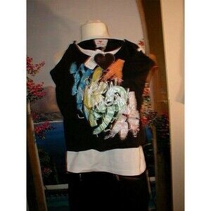NEW by MEOW MEOW 2 LAYERED TOP MULTI-COLOR ONE OF A KIND SIZE XL